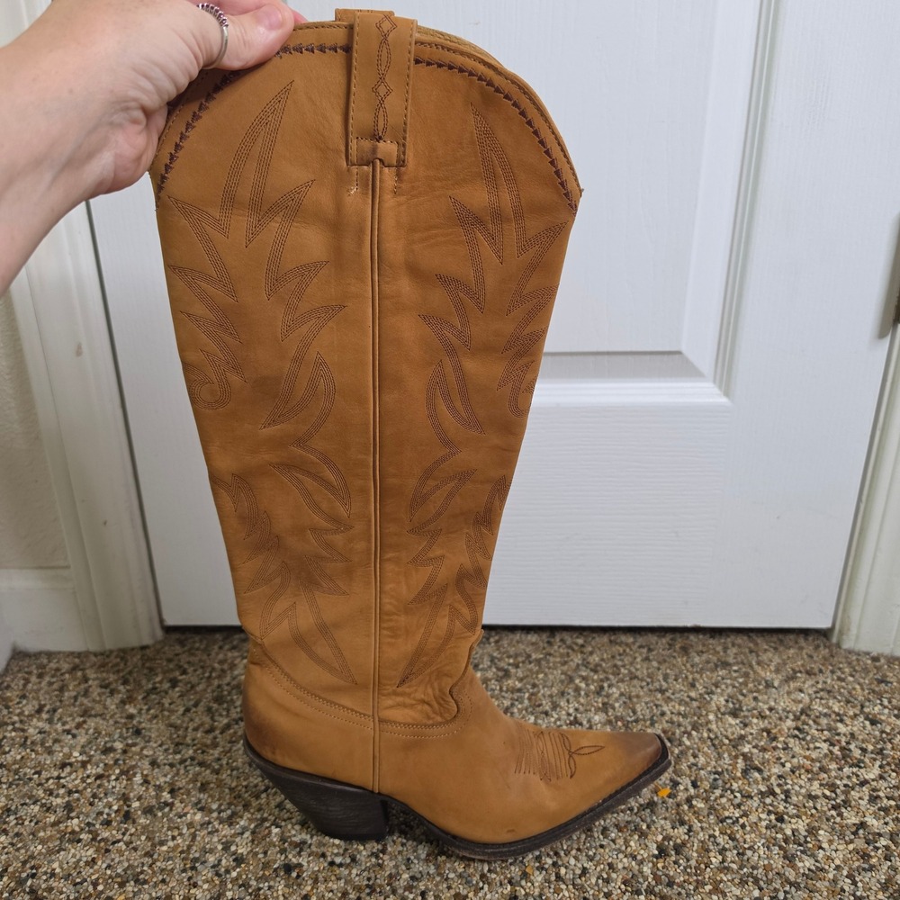 Idyllwind Miranda Lambert Tan Leather Western Cowgirl Boots Snip Toe Zip 9B